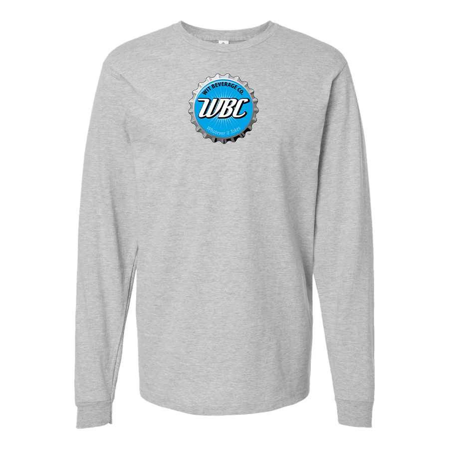 Men's Wit Beverage Company Logo Cotton Long Sleeve T-Shirt