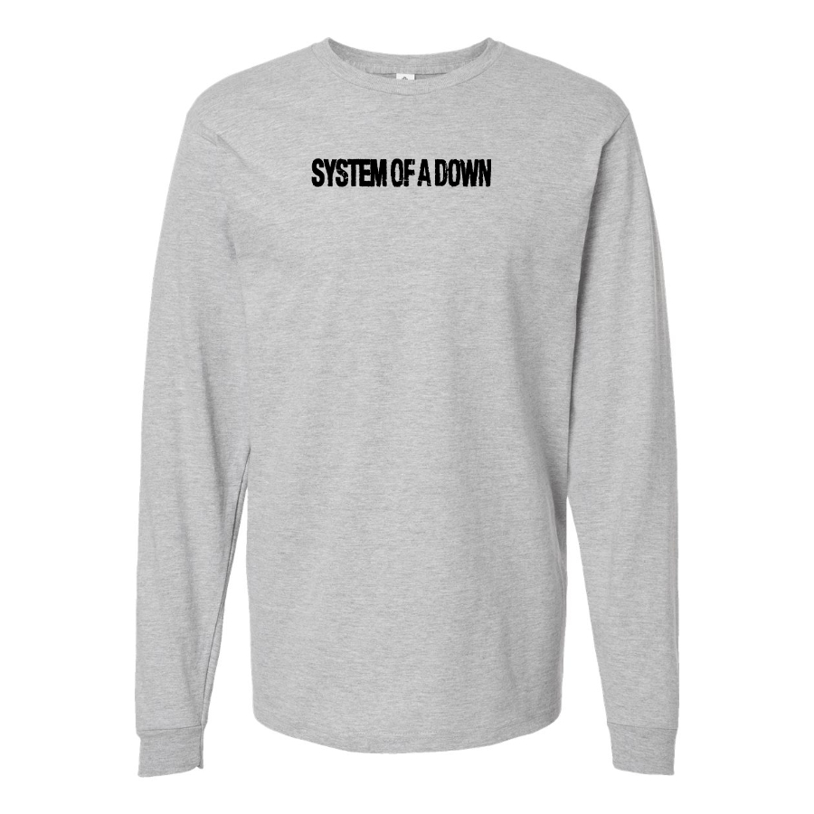Men's  System Of A Down Logo Cotton Long Sleeve T-Shirt