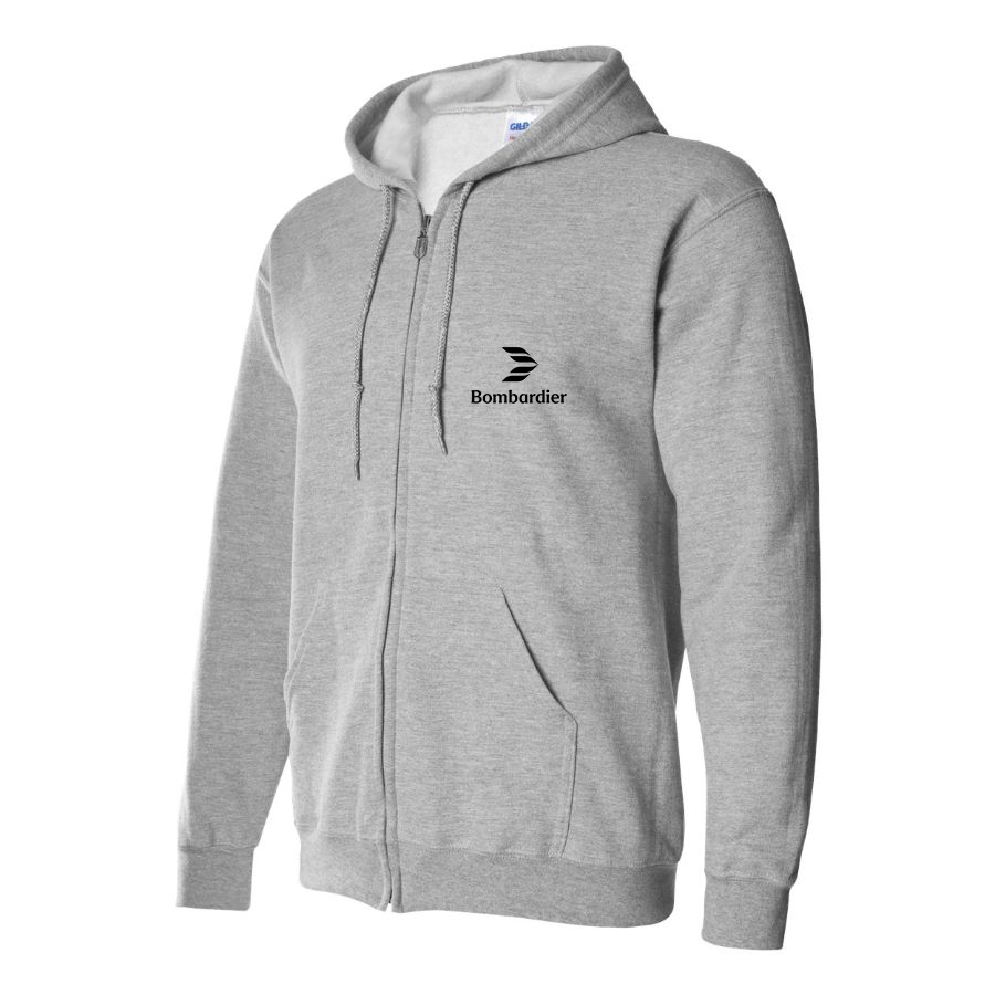 Men's Bombardier Logo Zipper Hoodie