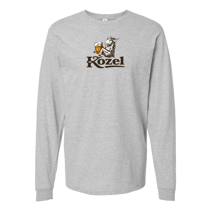 Men's Velkopopovicky Kozel Logo Cotton Long Sleeve T-Shirt