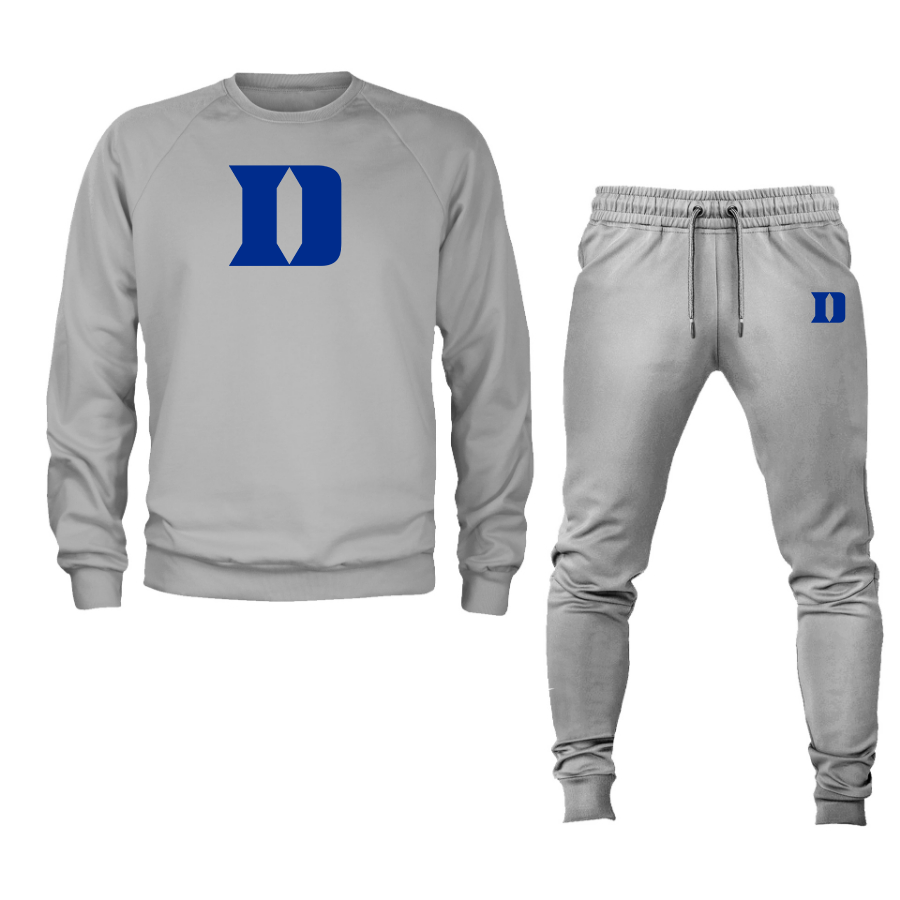 Men's Duke Blue Devils Crewneck Sweatshirt Joggers Suit