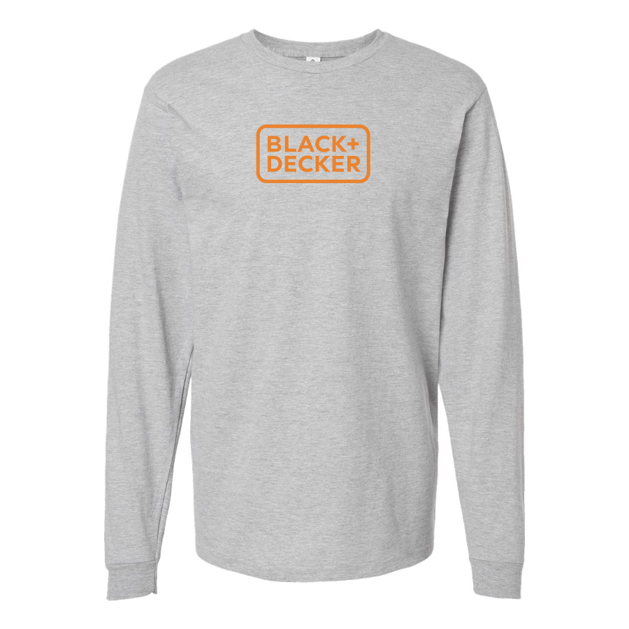 Men's Black Decker Logo Cotton Long Sleeve T-Shirt