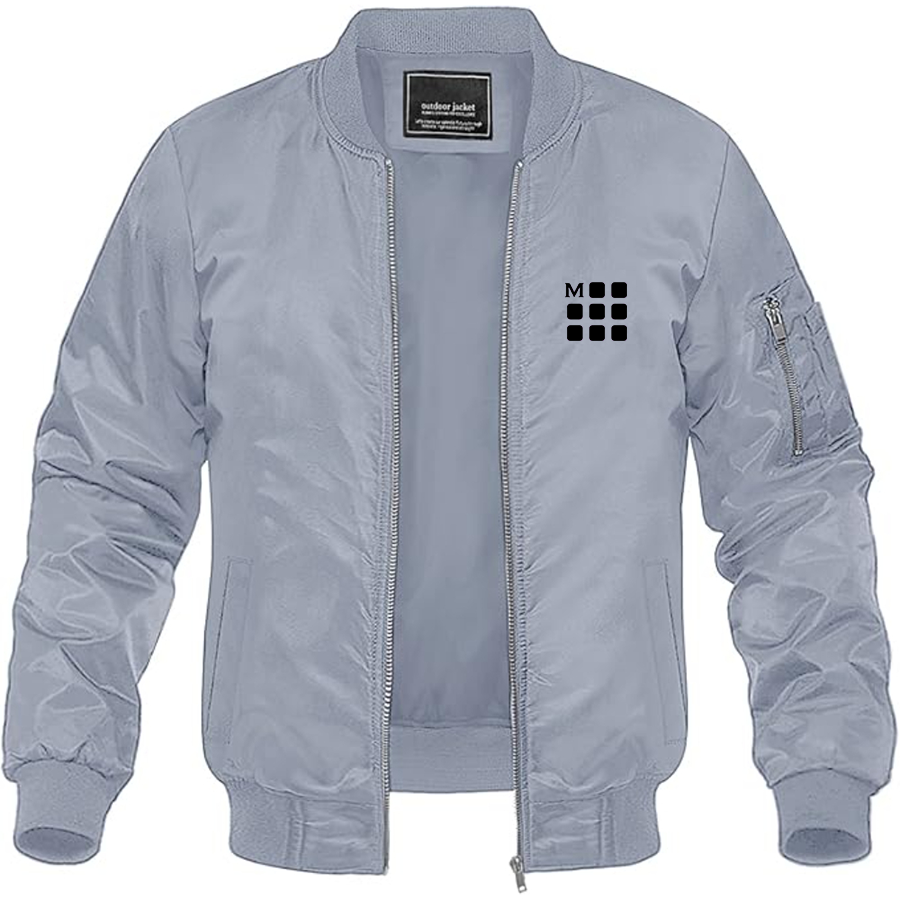 Men's Moleskine Icon Logo Lightweight Bomber Jacket Windbreaker Softshell Varsity Jacket Coat