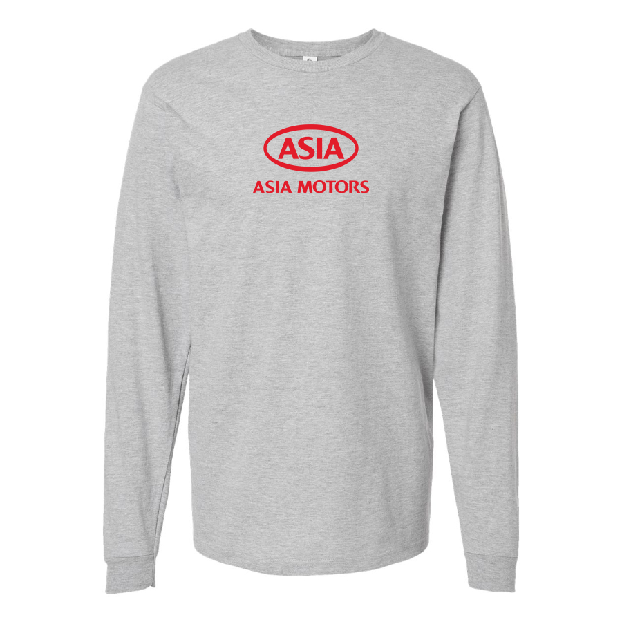 Men's Asia Motors Logo Cotton Long Sleeve T-Shirt