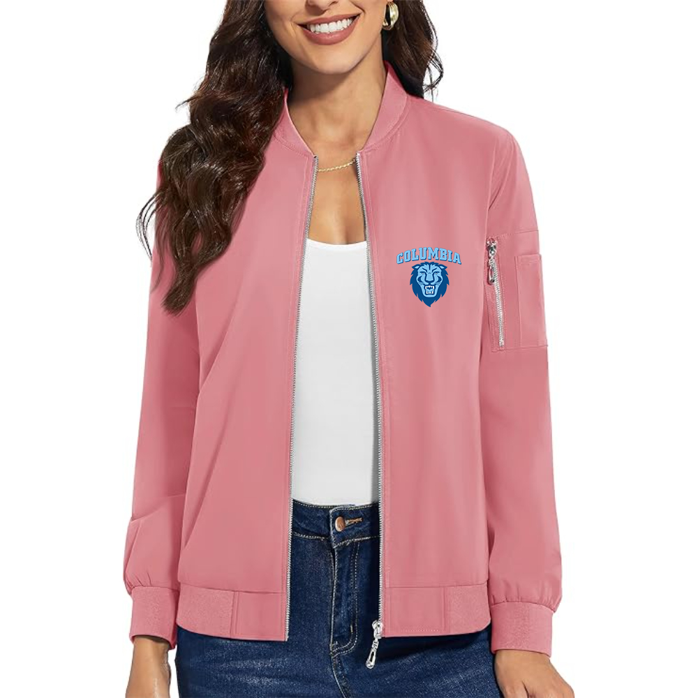Women's Columbia Lions Premium Bomber Jacket with Polished Detailing and Functional Sleeve Pocket Modern Luxury Outerwear