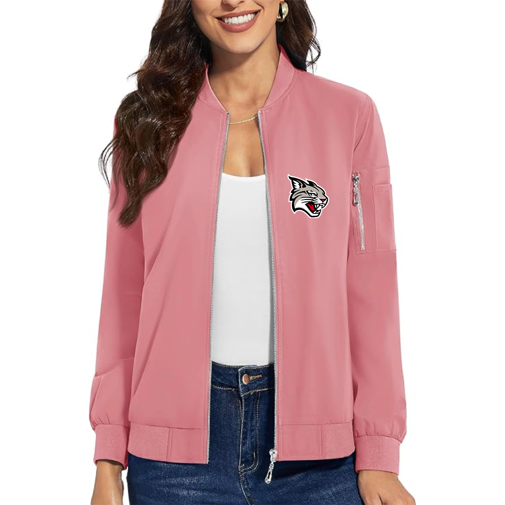 Women's  Davidson Wildcats  Premium Bomber Jacket with Polished Detailing and Functional Sleeve Pocket Modern Luxury Outerwear