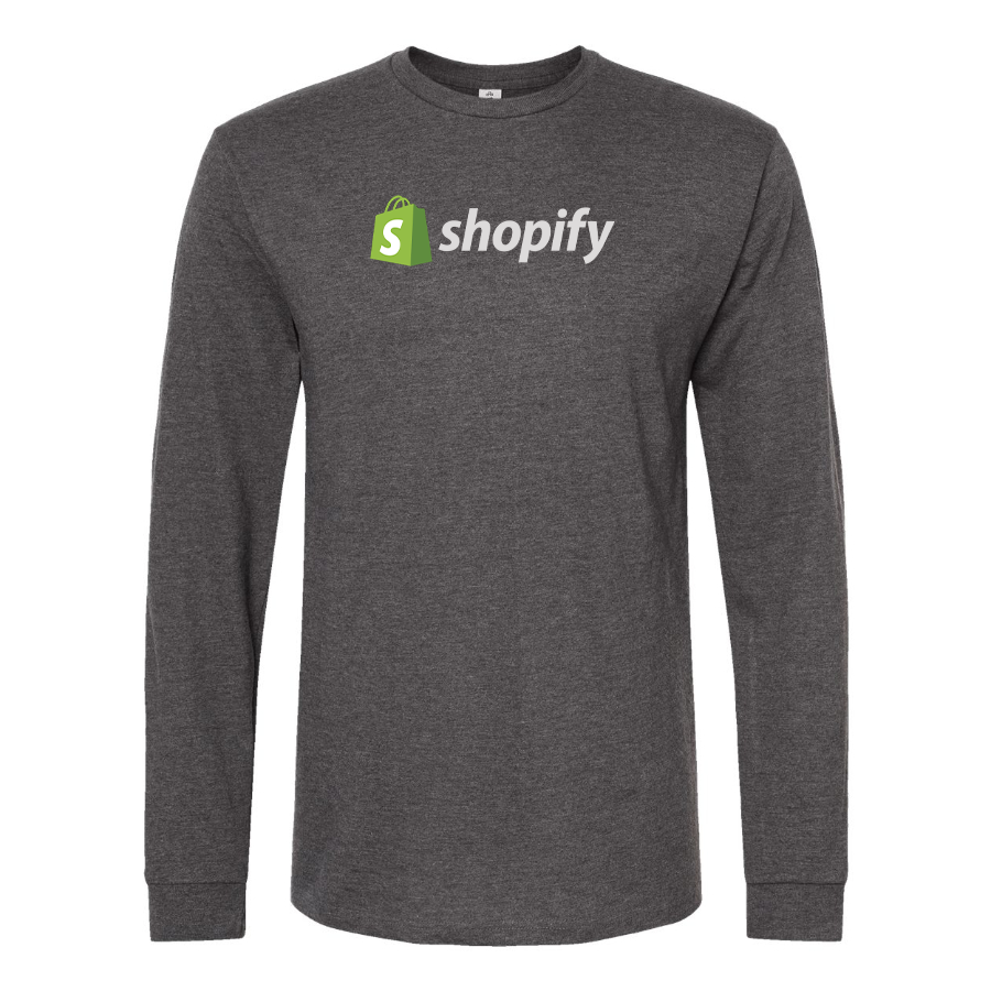 Men's Shopify Logo Cotton Long Sleeve T-Shirt