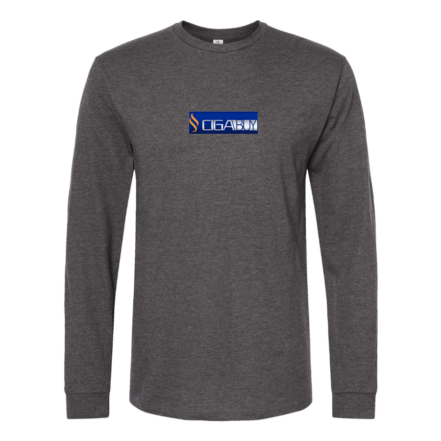 Men's CigaBuy  Logo Cotton Long Sleeve T-Shirt
