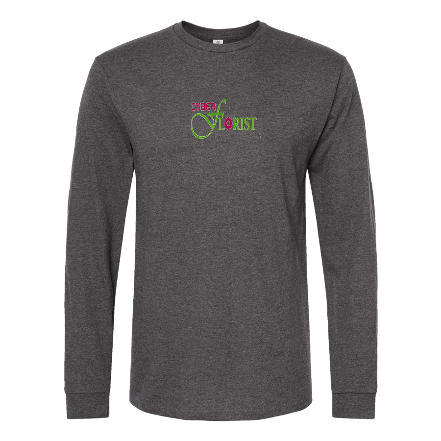 Men's Cyber Florist Logo Cotton Long Sleeve T-Shirt