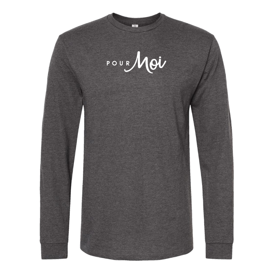 Men's  Pour Moi Logo  Cotton Long Sleeve T-Shirt