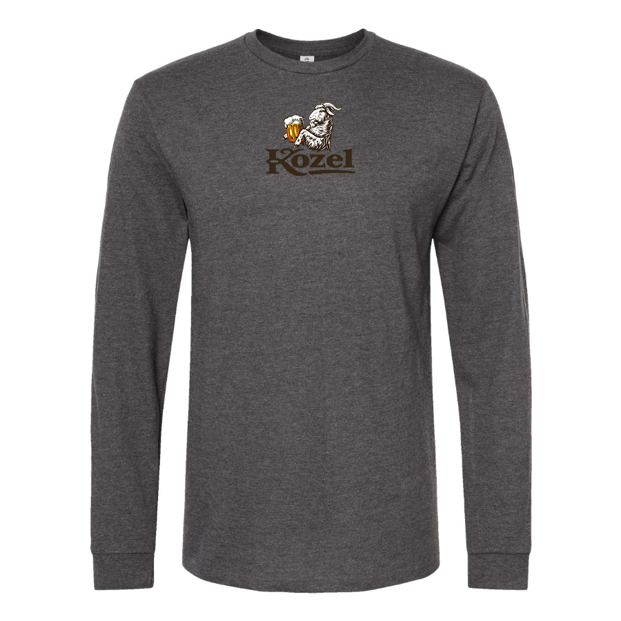 Men's Velkopopovicky Kozel Logo Cotton Long Sleeve T-Shirt
