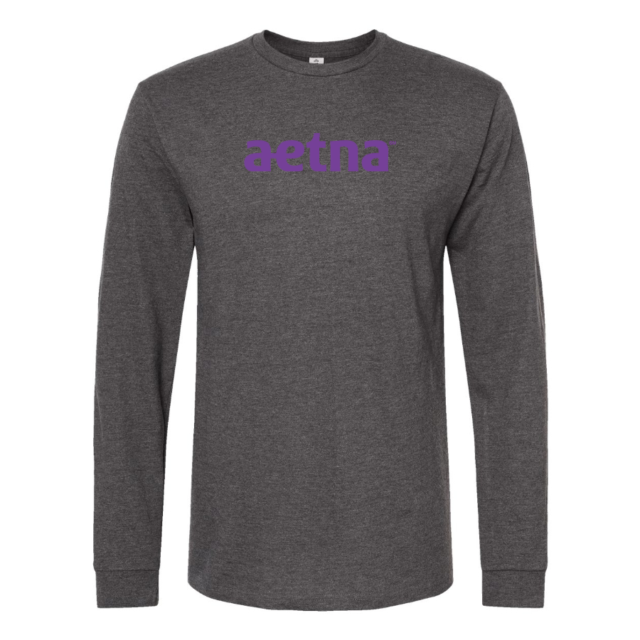 Men's Aetna Logo Cotton Long Sleeve T-Shirt
