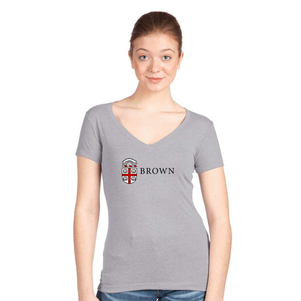 Women's Brown University Next Level V-Neck T-Shirt