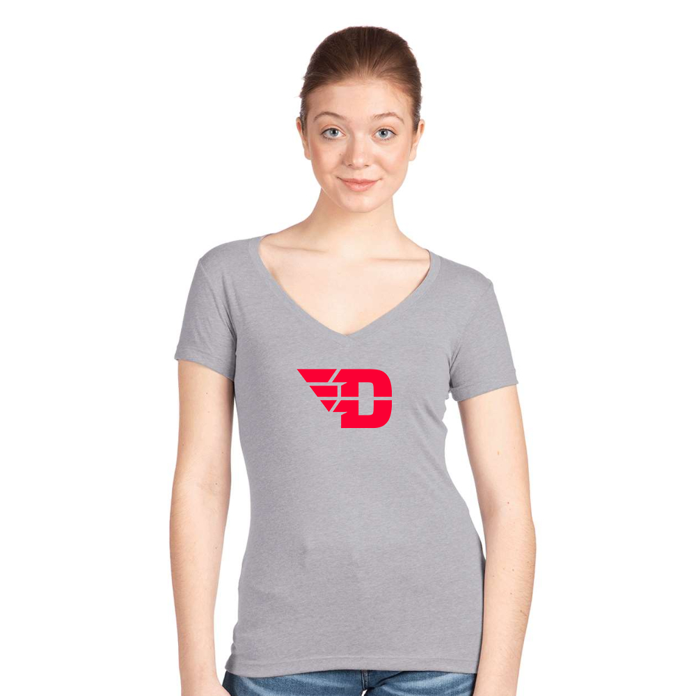 Women's Dayton Flyers  Next Level V-Neck T-Shirt