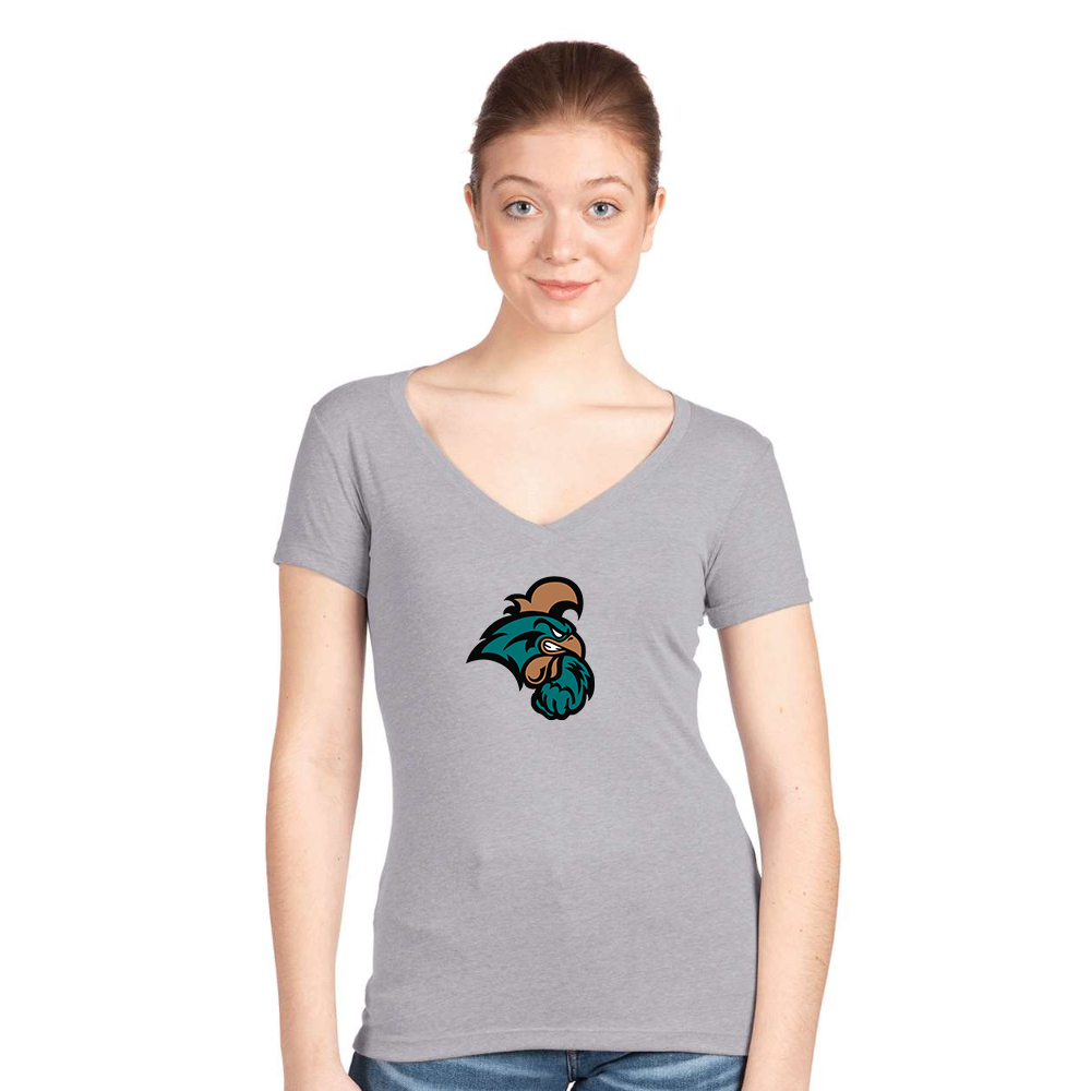 Women's Coastal Carolina Chanticleers  Next Level V-Neck T-Shirt