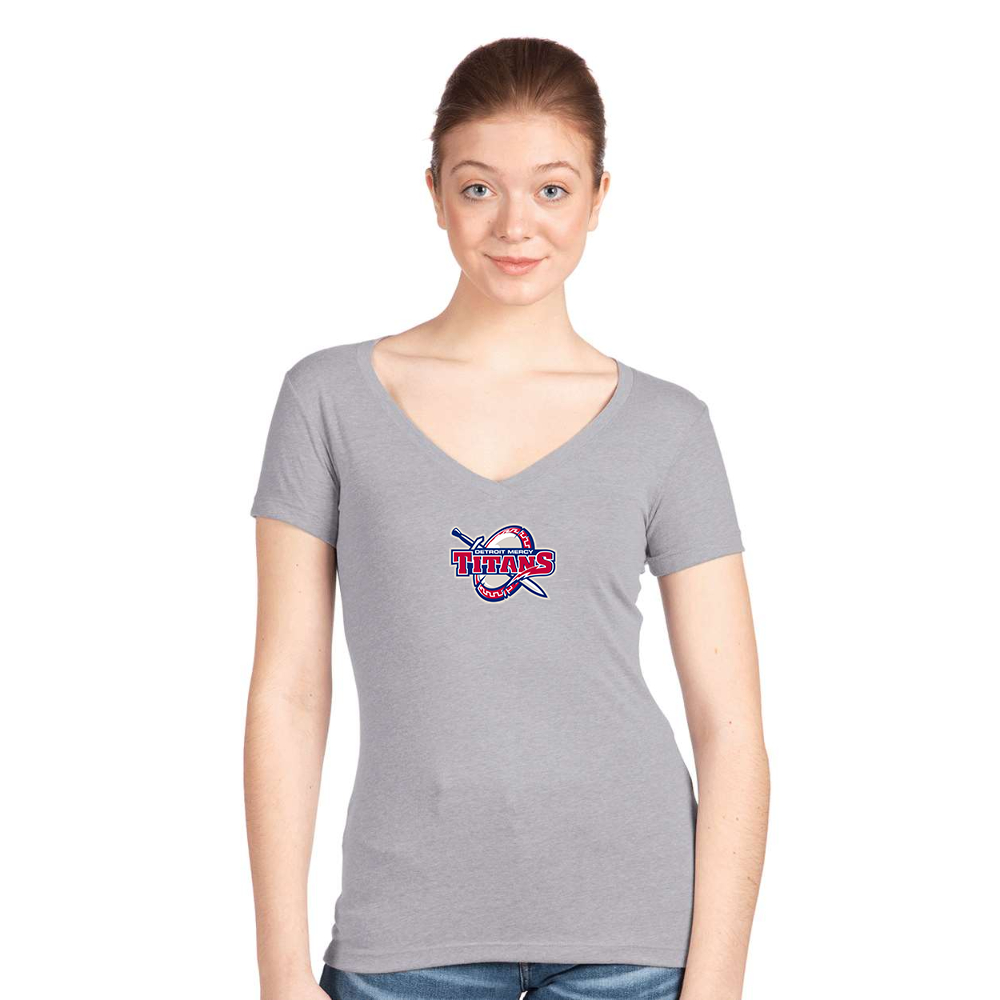 Women's Detroit Titans  Next Level V-Neck T-Shirt