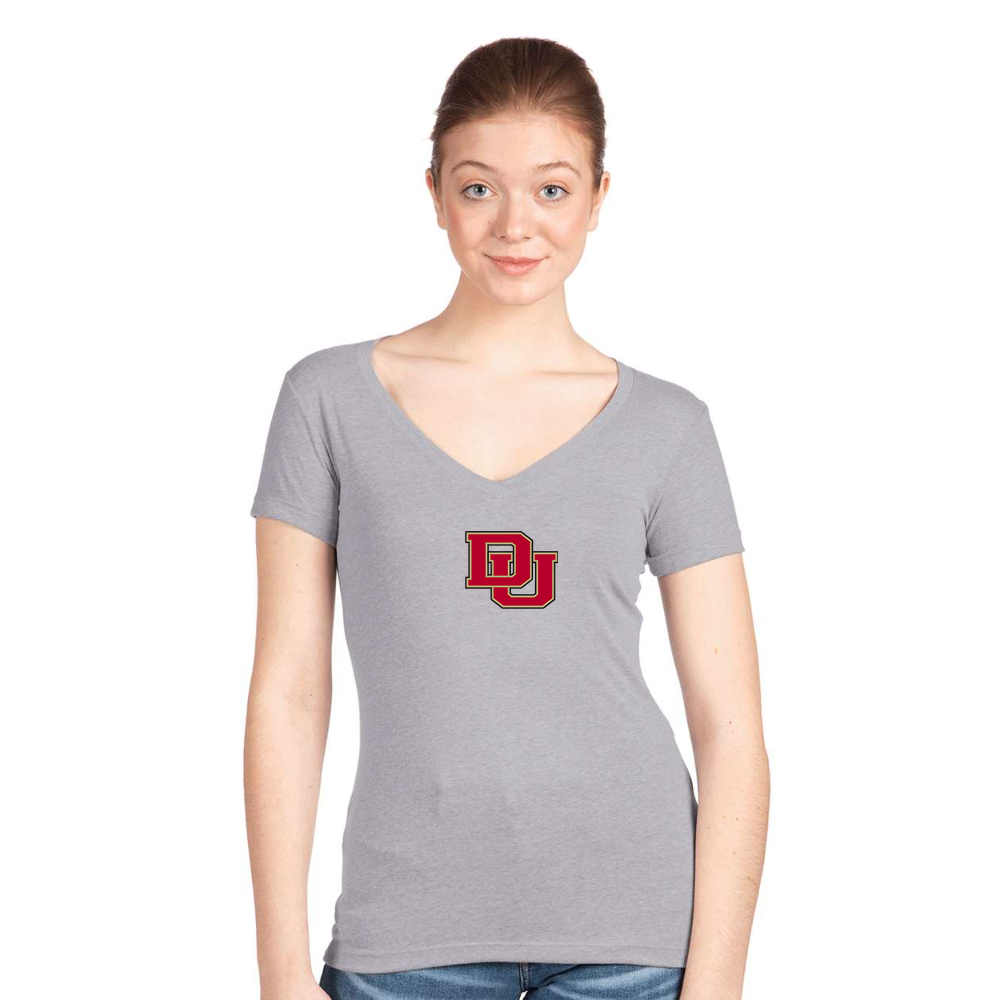 Women's Denver Pioneers  Next Level V-Neck T-Shirt