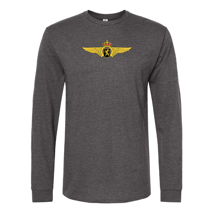 Men's Belgian Air Force Logo Cotton Long Sleeve T-Shirt