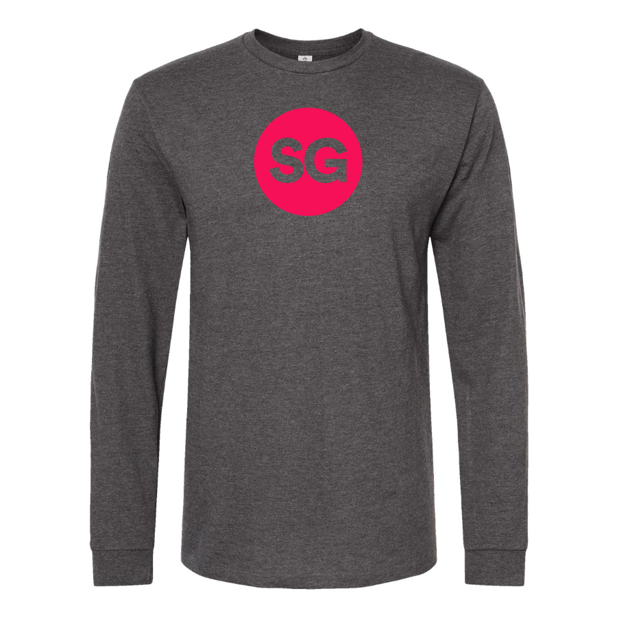 Men's Sofiagray Logo Cotton Long Sleeve T-Shirt
