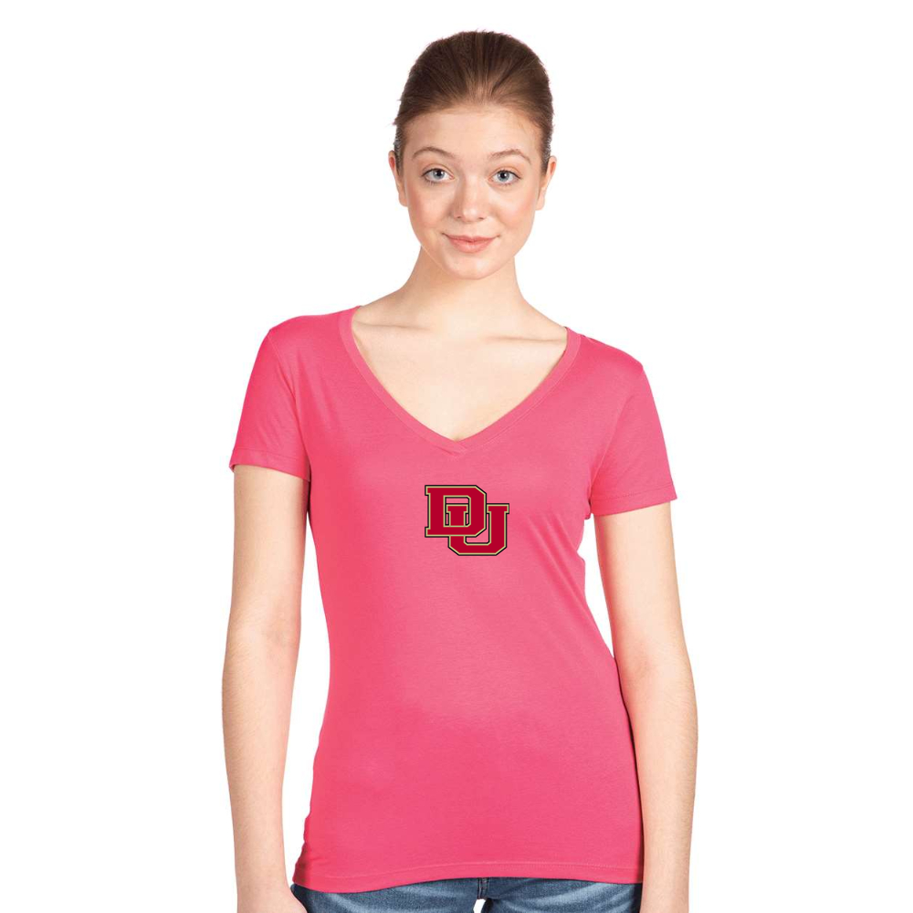 Women's Denver Pioneers  Next Level V-Neck T-Shirt