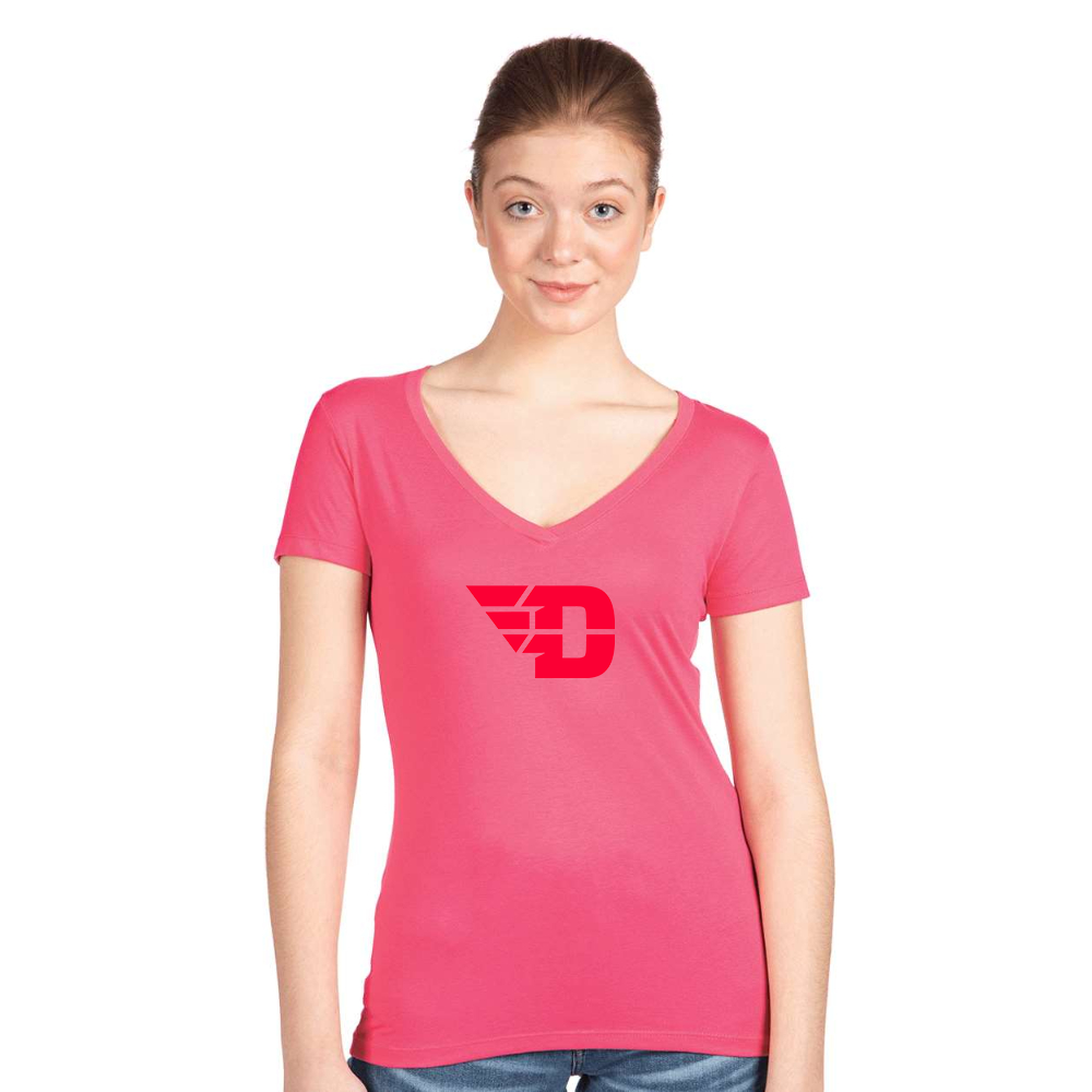 Women's Dayton Flyers  Next Level V-Neck T-Shirt