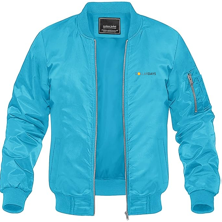 Men's Dollar Days Logo Lightweight Bomber Jacket Windbreaker Softshell Varsity Jacket Coat