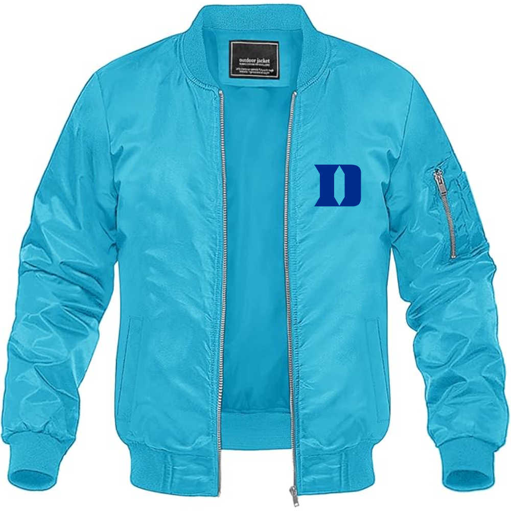 Men's  Duke Blue Devils Lightweight Bomber Jacket Windbreaker Softshell Varsity Jacket Coat