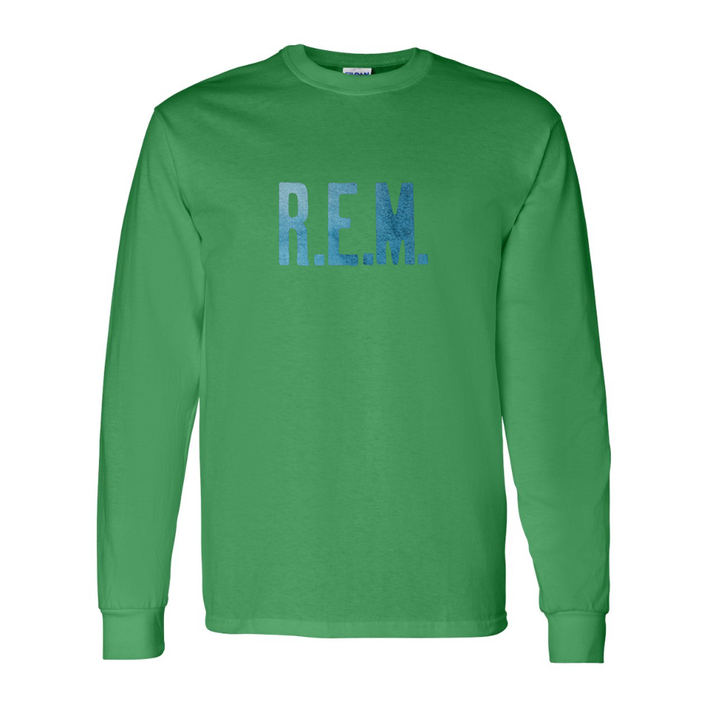 Men's  R.E.M. Blue  Gildan Heavy Cotton Long Sleeve T-Shirt