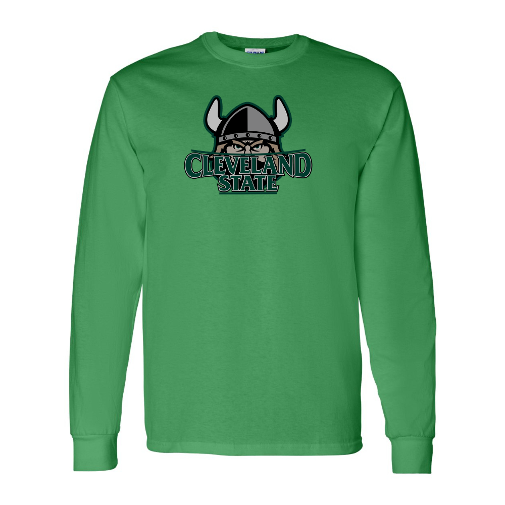 Men's  Cleveland State Vikings Gildan Heavy Cotton Long Sleeve T-Shirt