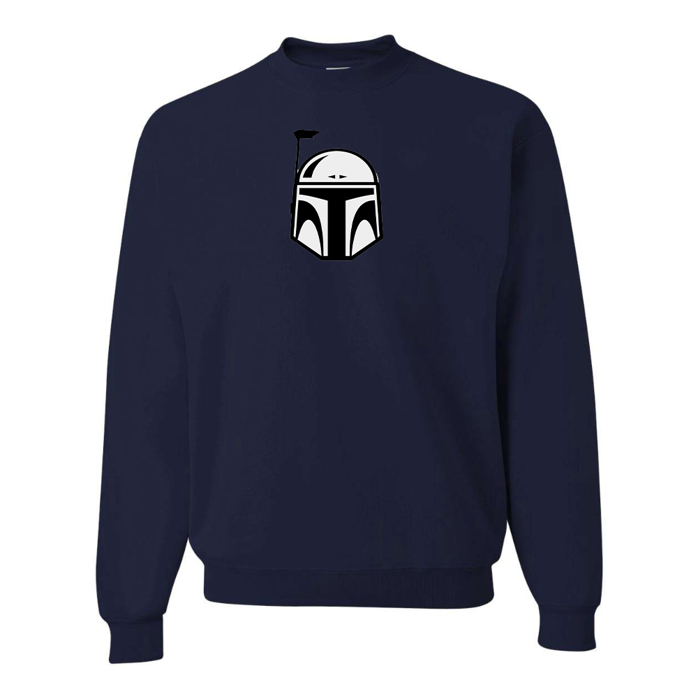 Men's Star Wars Boba Fett Helmet JERZEES NuBlend Crewneck Sweatshirt