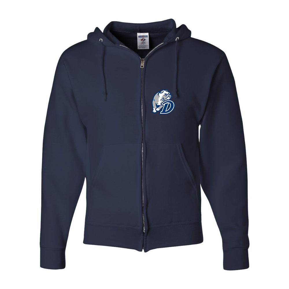 Men's  Drake Bulldogs JERZEES NuBlend Full-Zip Hooded Sweatshirt