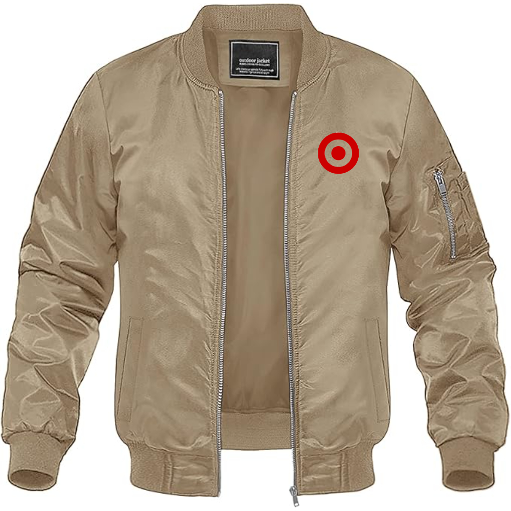 Men's Target   Lightweight Bomber Jacket Windbreaker Softshell Varsity Jacket Coat