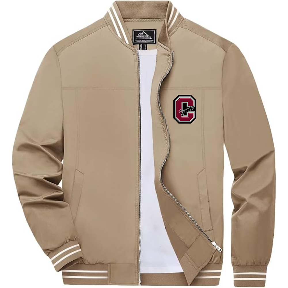 Men's Colgate Raiders Lightweight Zip-Up Bomber Jacket with Ribbed Collar and Cuffs Versatile Casual Outerwear