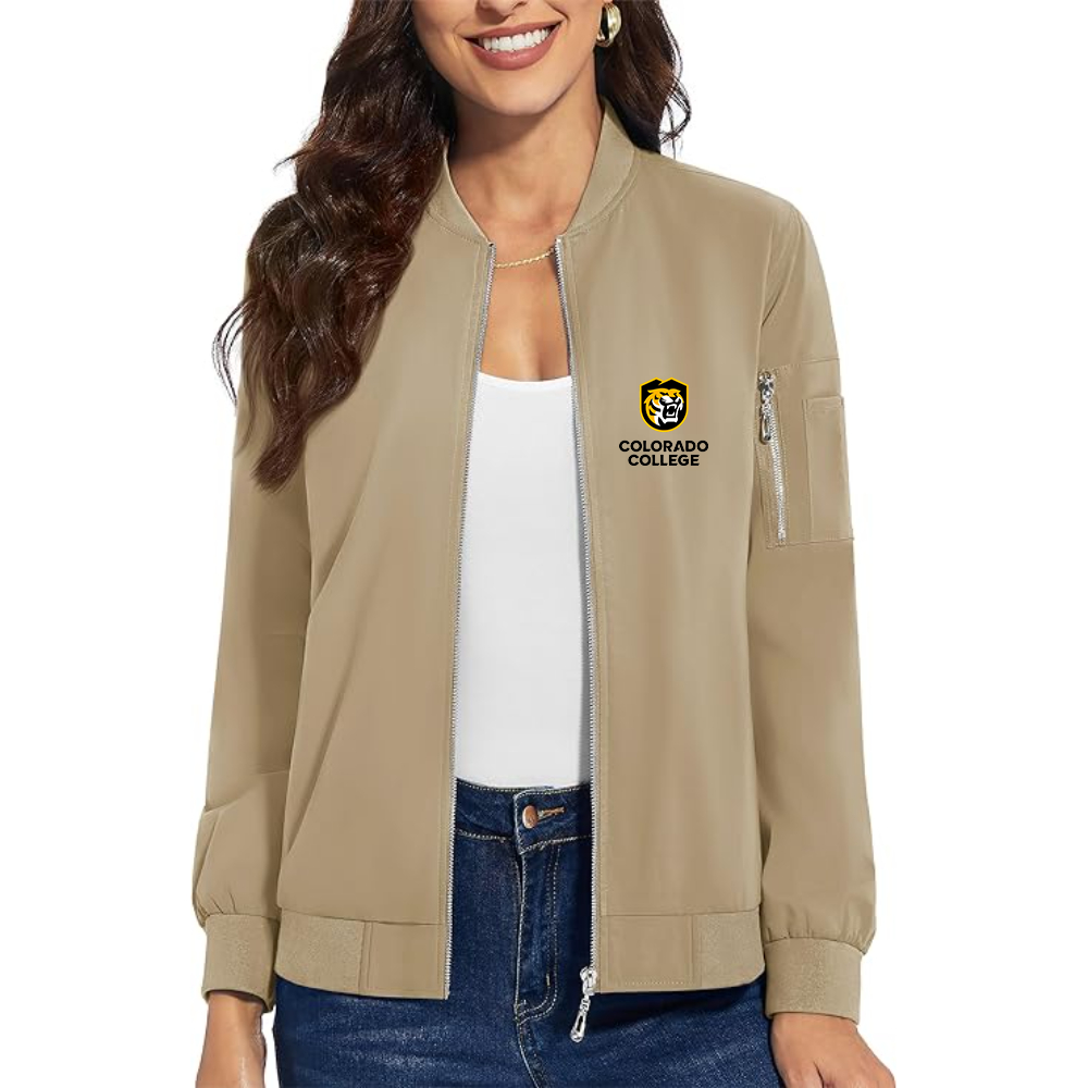 Women's Colorado College Tigers Premium Bomber Jacket with Polished Detailing and Functional Sleeve Pocket Modern Luxury Outerwear