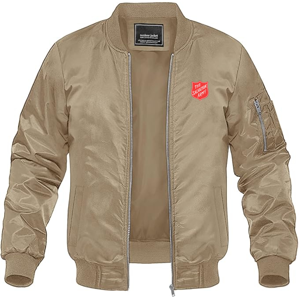 Men's  The Salvation Army  Lightweight Bomber Jacket Windbreaker Softshell Varsity Jacket Coat
