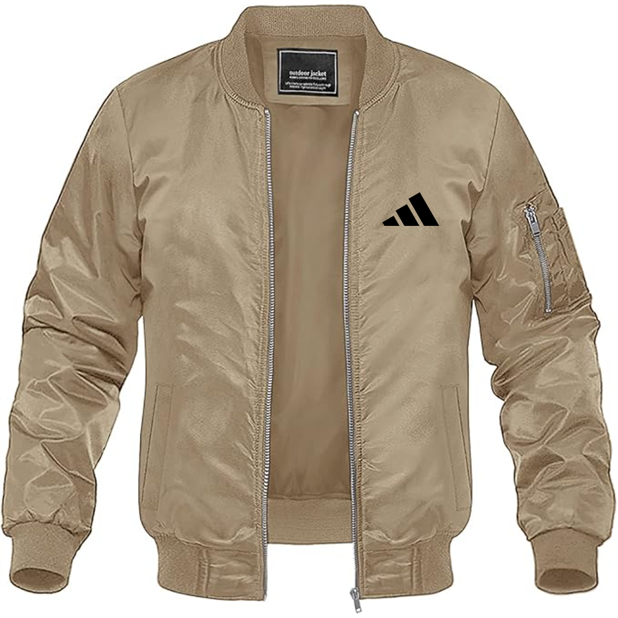 Men's Adidas Logo Lightweight Bomber Jacket Windbreaker Softshell Varsity Jacket Coat