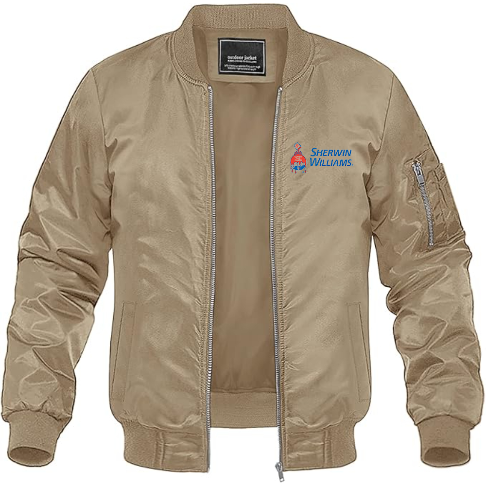 Men's Sherwin Williams Lightweight Bomber Jacket Windbreaker Softshell Varsity Jacket Coat
