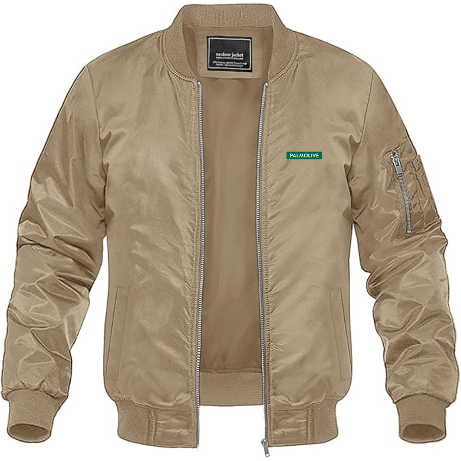 Men's Palmolive Logo Lightweight Bomber Jacket Windbreaker Softshell Varsity Jacket Coat