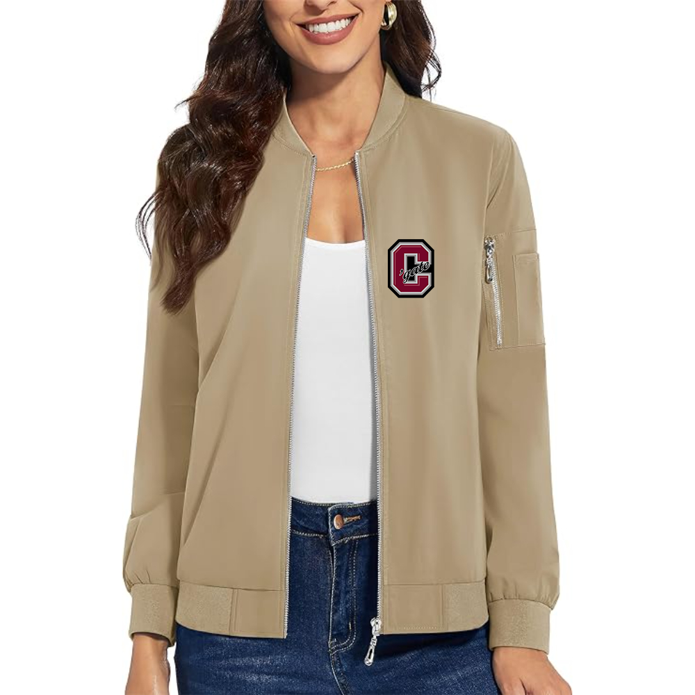 Women's   Colgate Raiders Premium Bomber Jacket with Polished Detailing and Functional Sleeve Pocket Modern Luxury Outerwear