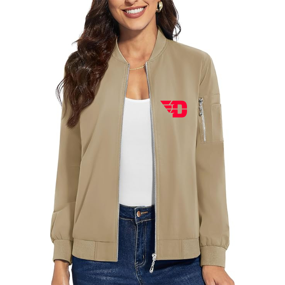 Women's   Dayton Flyers  Premium Bomber Jacket with Polished Detailing and Functional Sleeve Pocket Modern Luxury Outerwear