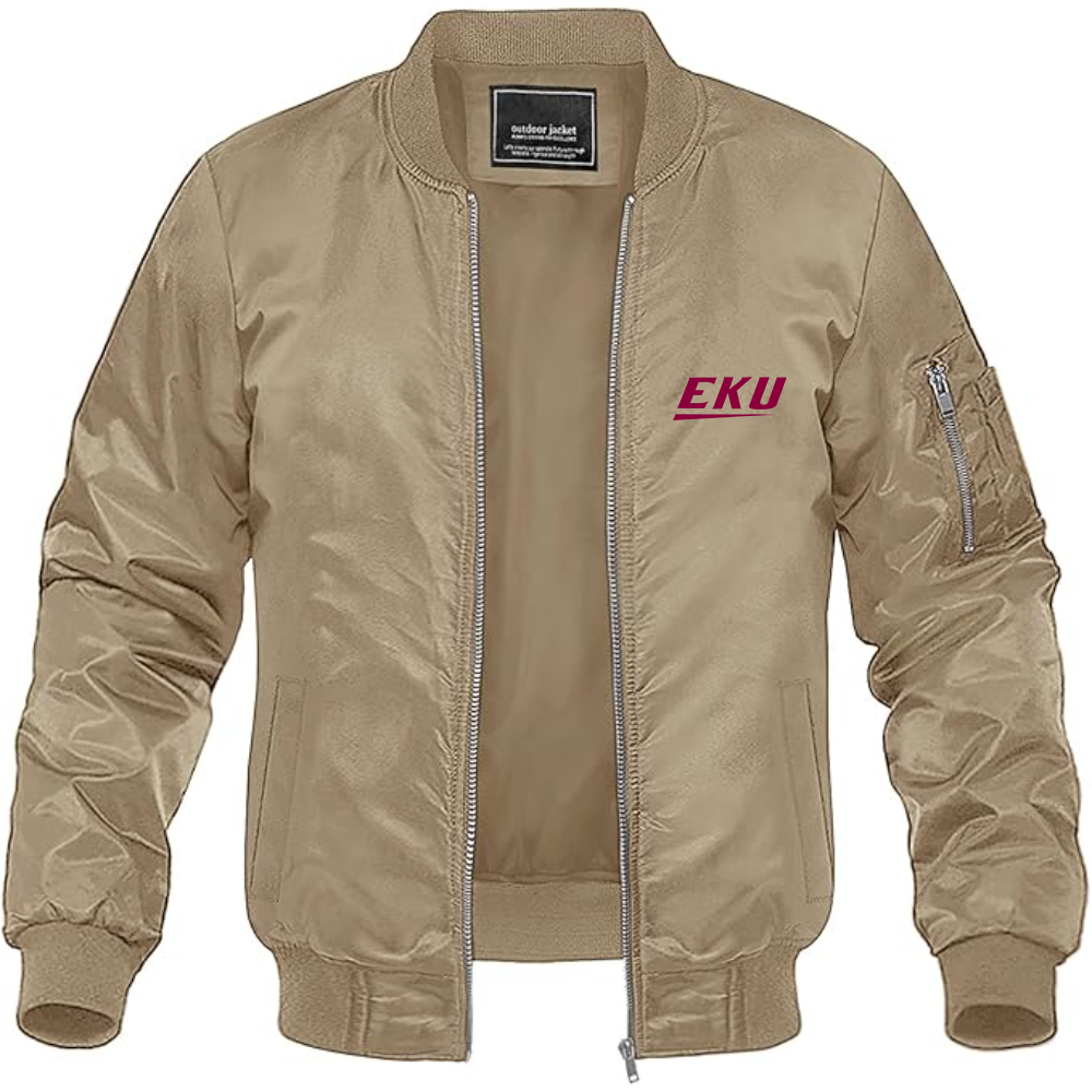 Men's Eastern Kentucky Colonels Lightweight Bomber Jacket Windbreaker Softshell Varsity Jacket Coat