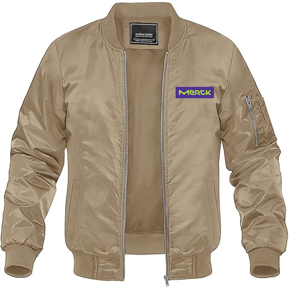 Men's  Merck KGaA Logo Lightweight Bomber Jacket Windbreaker Softshell Varsity Jacket Coat