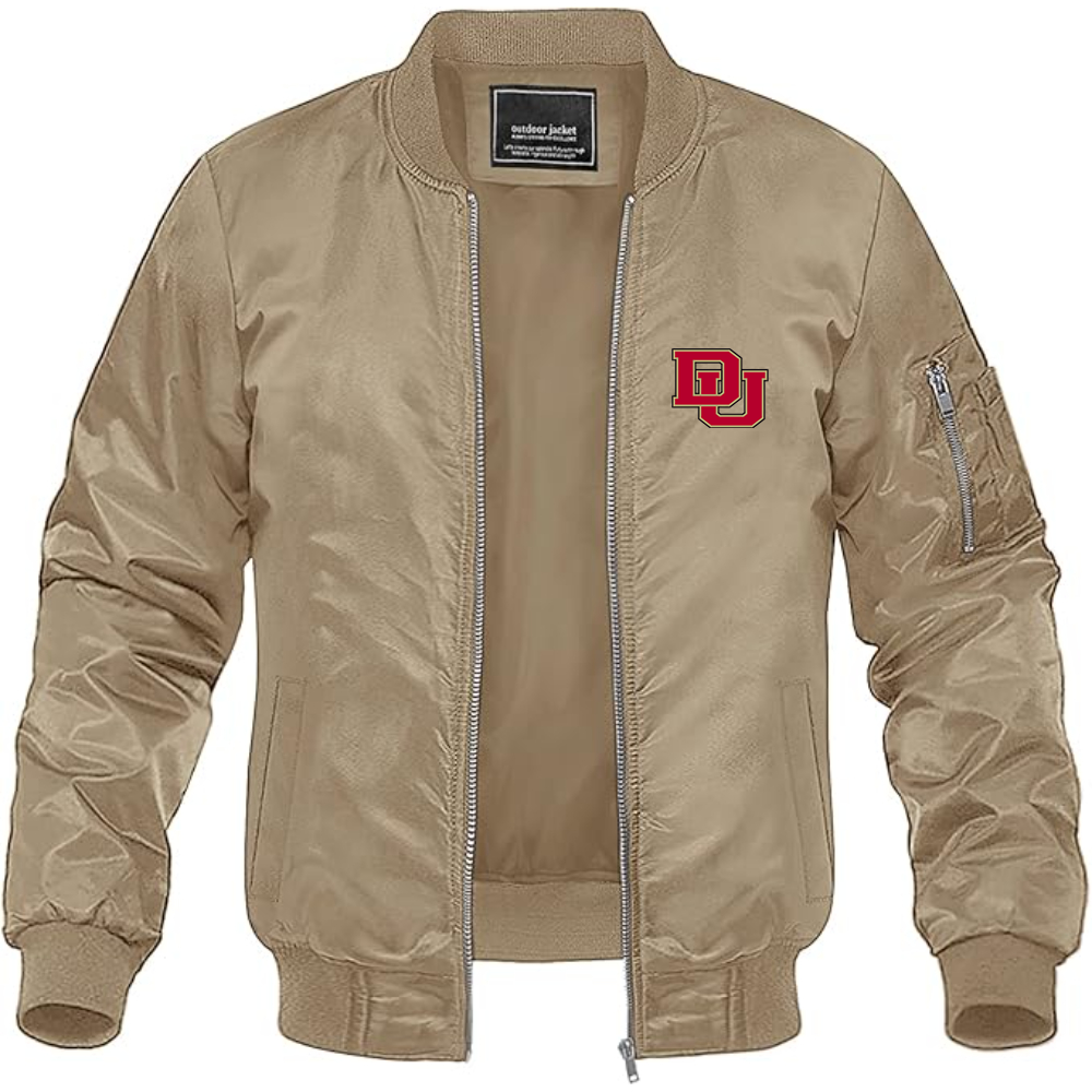 Men's  Denver Pioneers Lightweight Bomber Jacket Windbreaker Softshell Varsity Jacket Coat