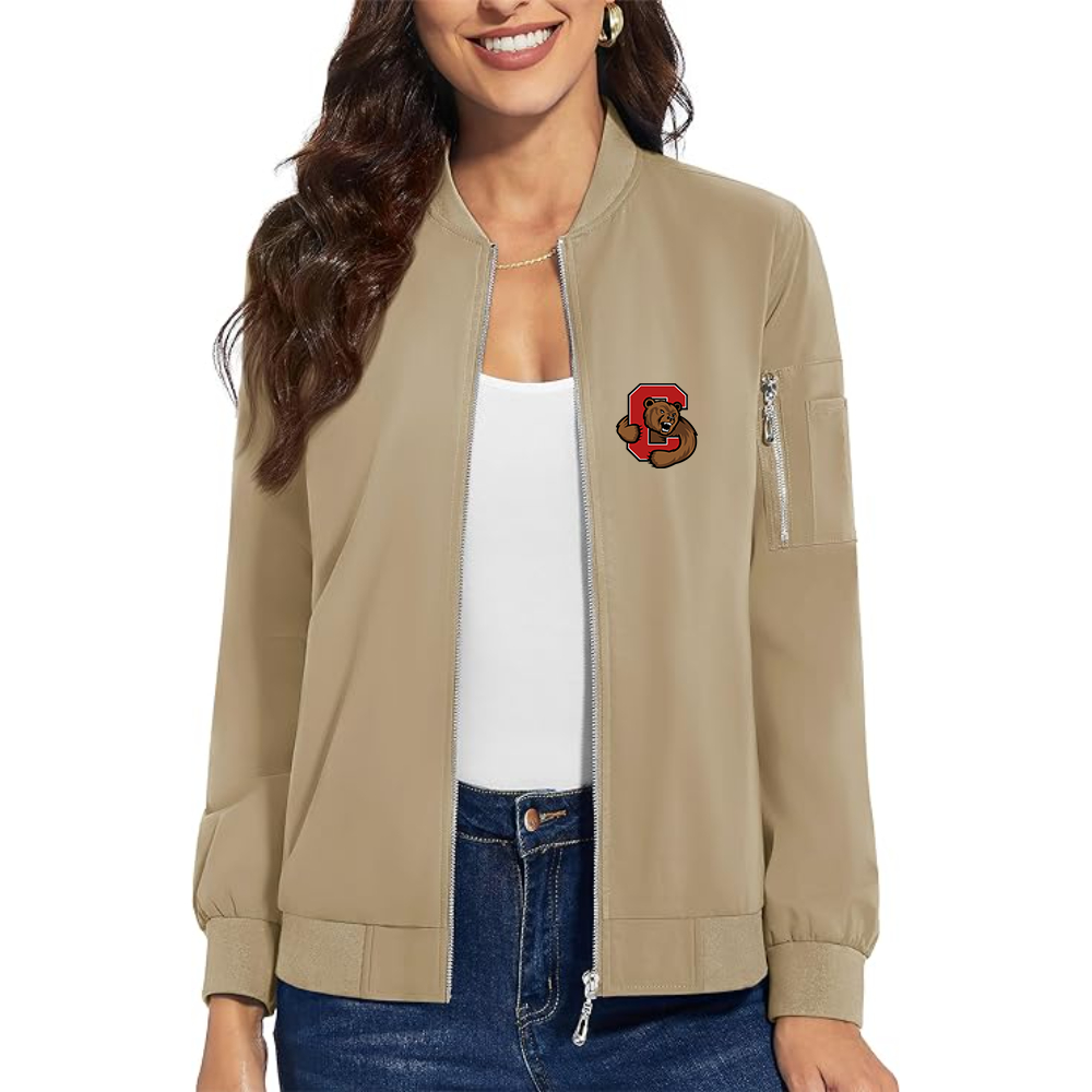 Women's Cornell Big Red Premium Bomber Jacket with Polished Detailing and Functional Sleeve Pocket Modern Luxury Outerwear