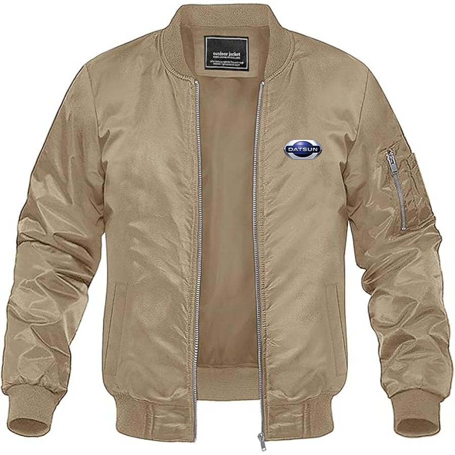 Men's Datsun Logo Lightweight Bomber Jacket Windbreaker Softshell Varsity Jacket Coat