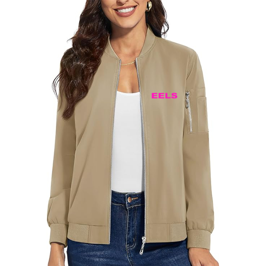Women's Eels Premium Bomber Jacket with Polished Detailing and Functional Sleeve Pocket Modern Luxury Outerwear