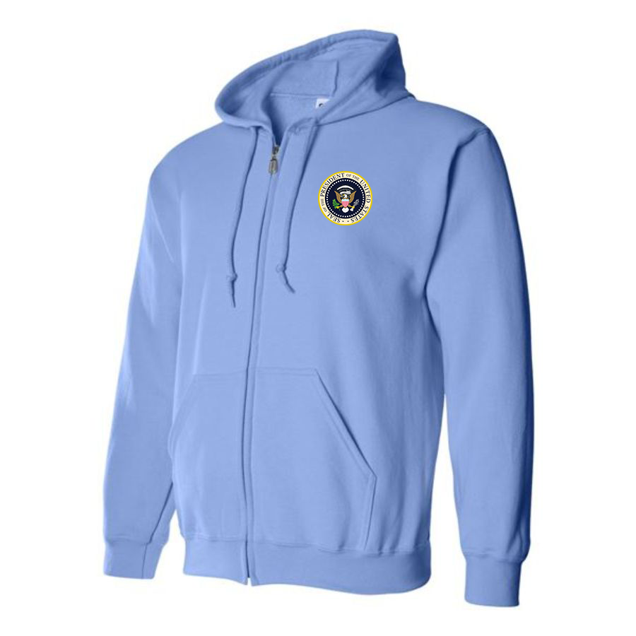 Men's USA President Seal Logo Zipper Hoodie