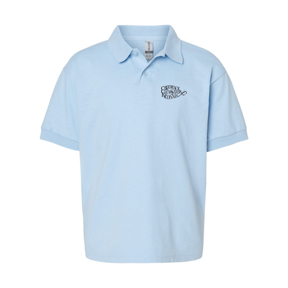 Youth Creedence Clearwater Revival Gildan Dry Blend Jersey Polo