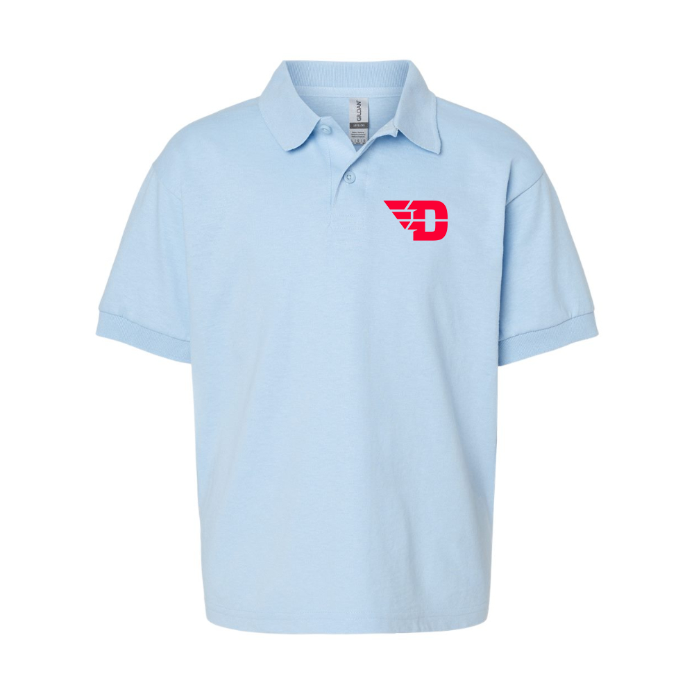 Youth Dayton Flyers Gildan Dry Blend Jersey Polo