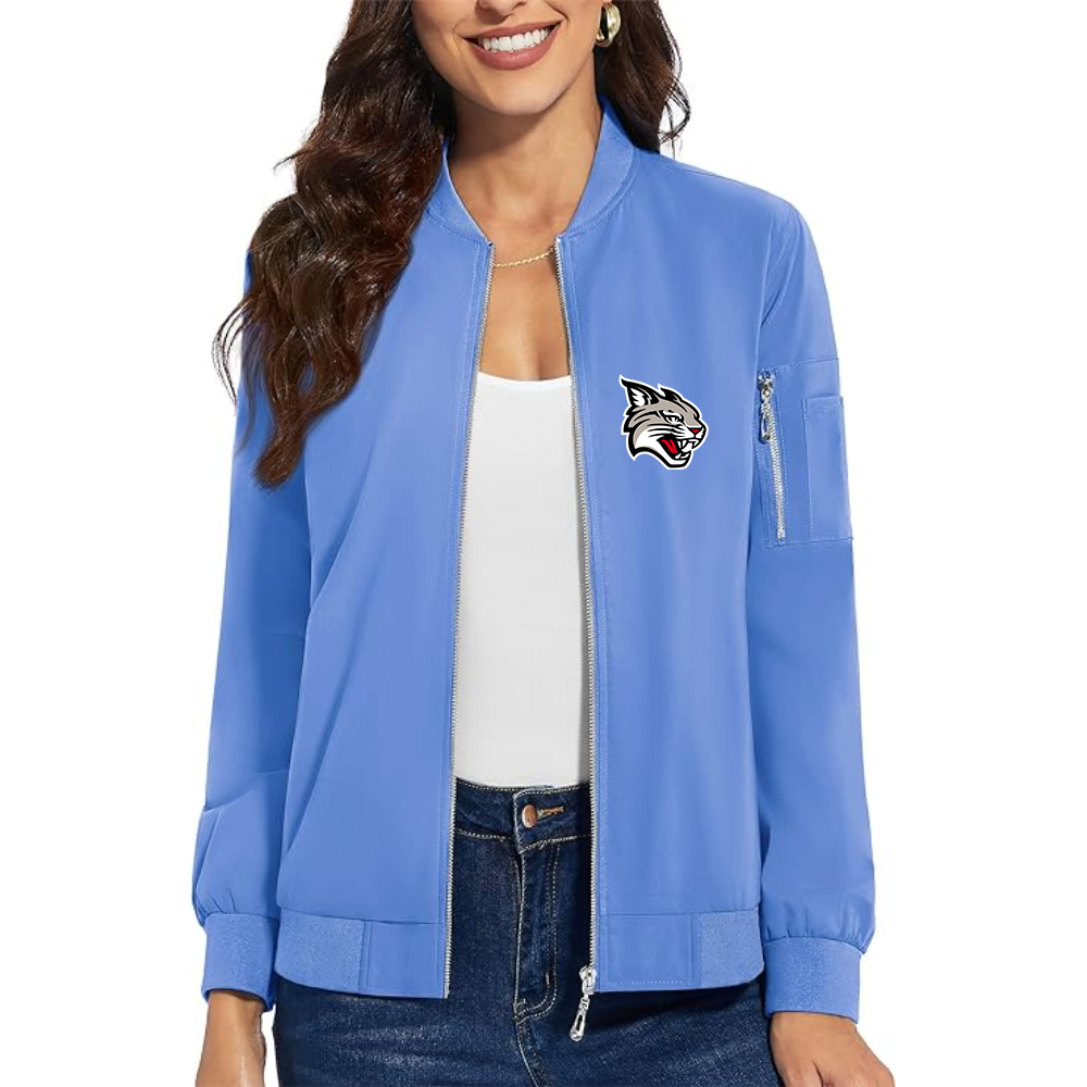 Women's  Davidson Wildcats  Premium Bomber Jacket with Polished Detailing and Functional Sleeve Pocket Modern Luxury Outerwear
